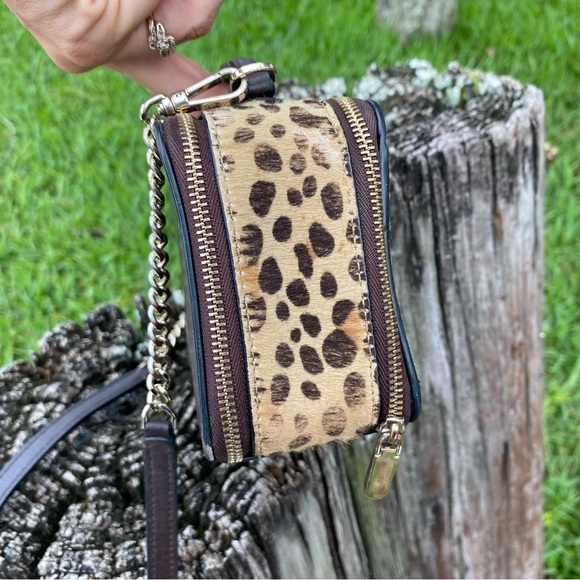 Kate Spade Mini Purse Cheetah Print Fur Crossbody - Picture 14 of 17